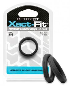 Perfect Fit Xact-Fit #10 Black Pack Of 2 Rings